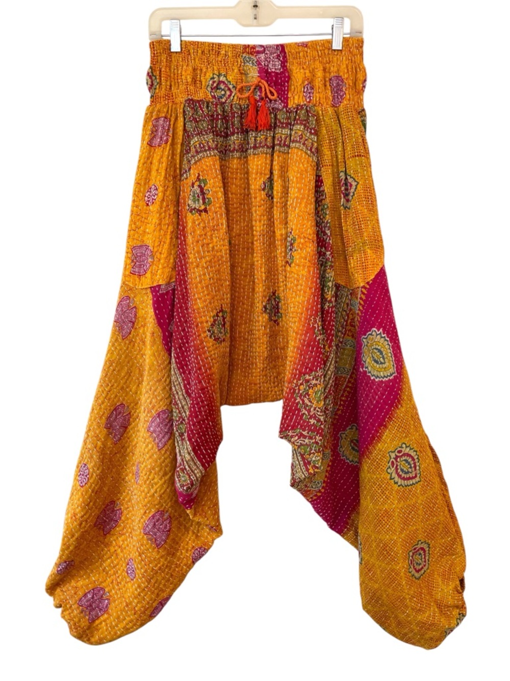 Kantha Bae Harem Pants Free Size Upcycled Patchwork Quilt Boho Festival Hippie